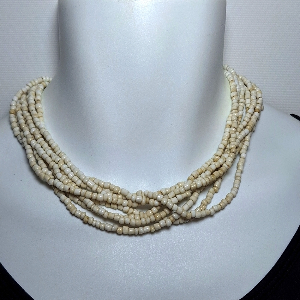 Handmade Multi Strand Glass Bead Bohemian Necklace